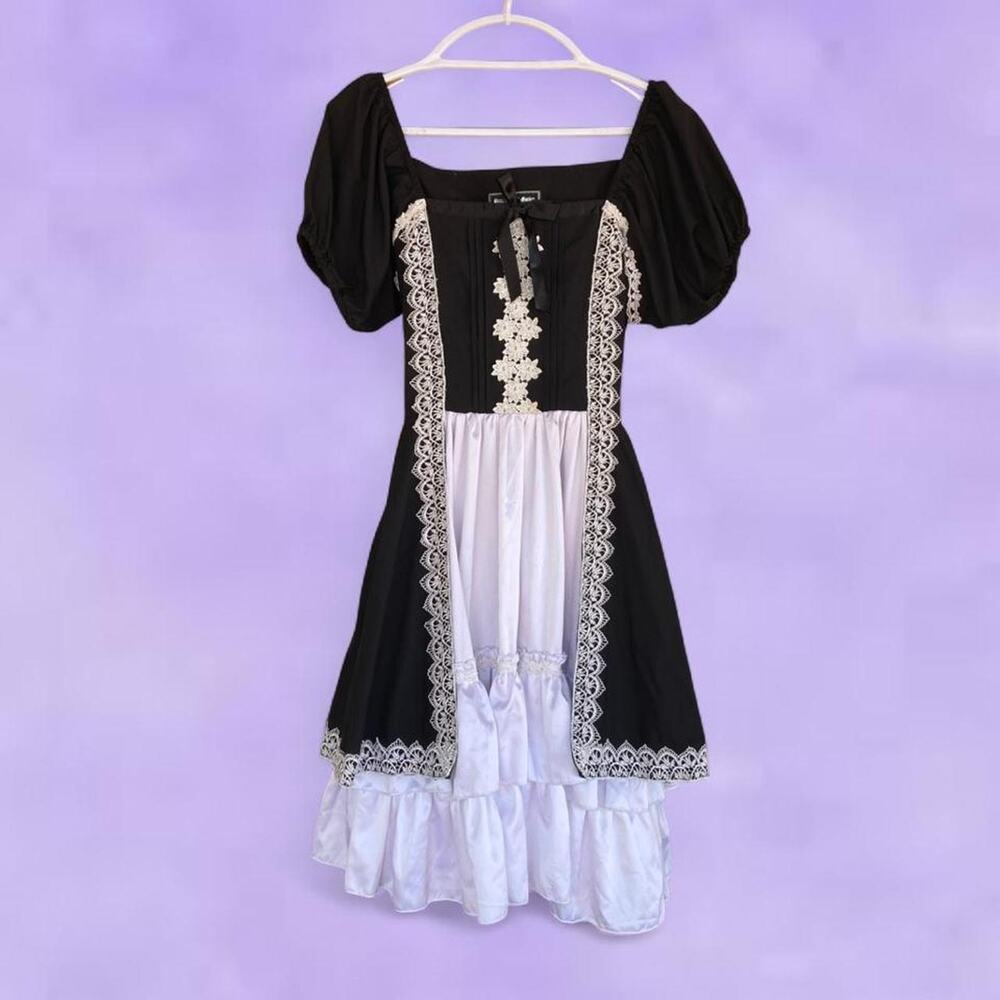 Fanplusfriend gothic black/white lolita dress